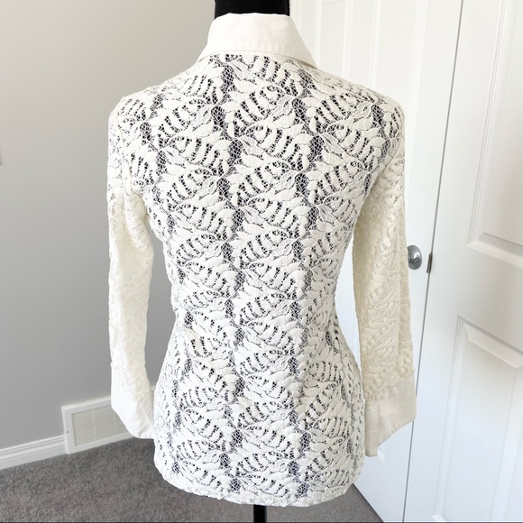 Anne Fontaine 'Calisse' Stretch Lace Blouse - Picture 3 of 16